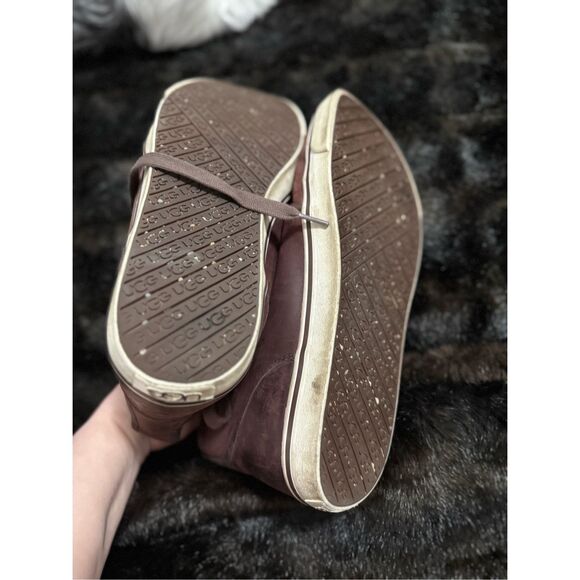 UGG AUSTRALIA MENS ANKLE BOOT LEATHER BROWN SNEAKER LACE UP 3-EYE SHERPA SZ 11 main image 4